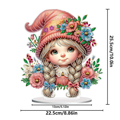 Double Side Special Shaped Cute Girl Diamond Painting Desktop Ornaments Kit