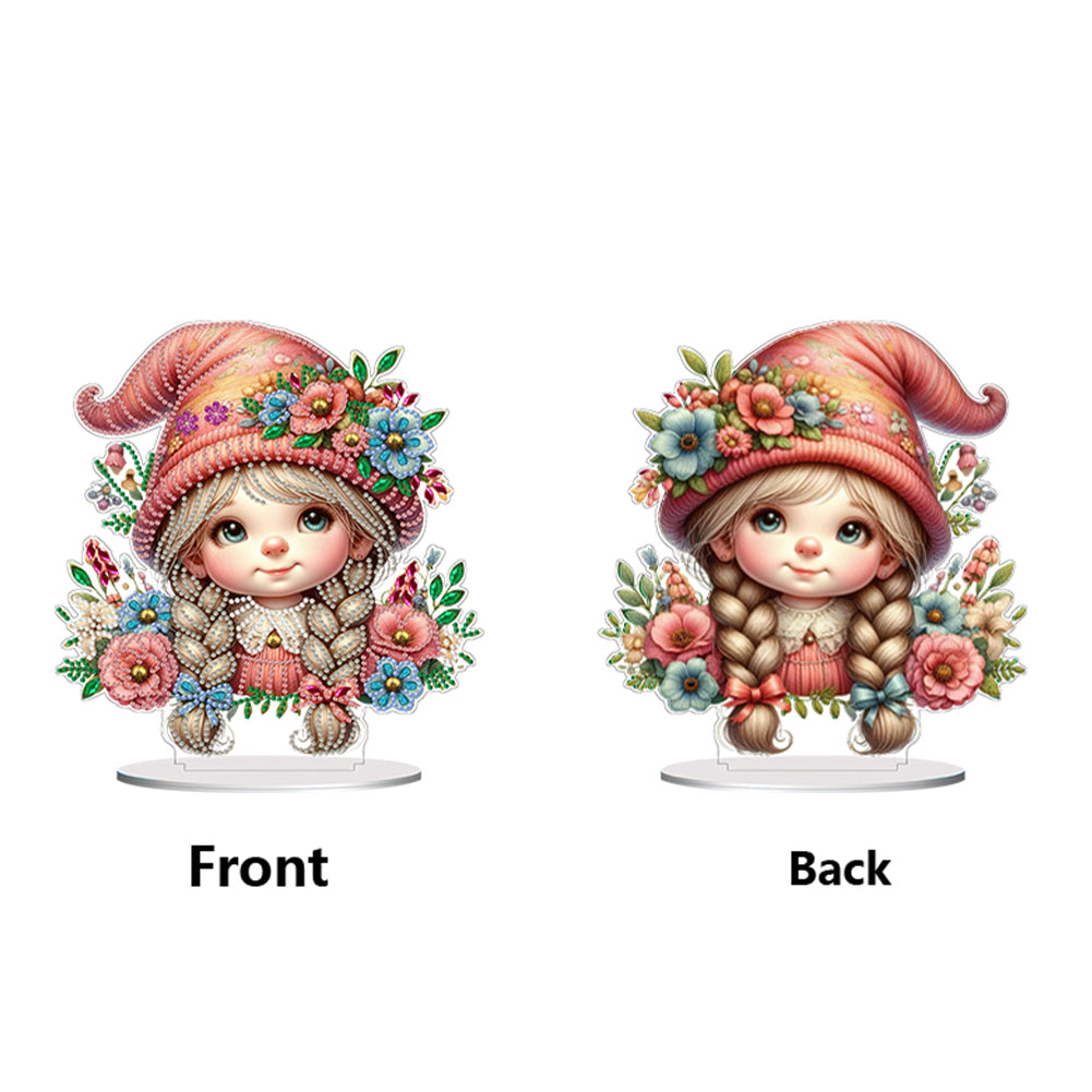 Double Side Special Shaped Cute Girl Diamond Painting Desktop Ornaments Kit