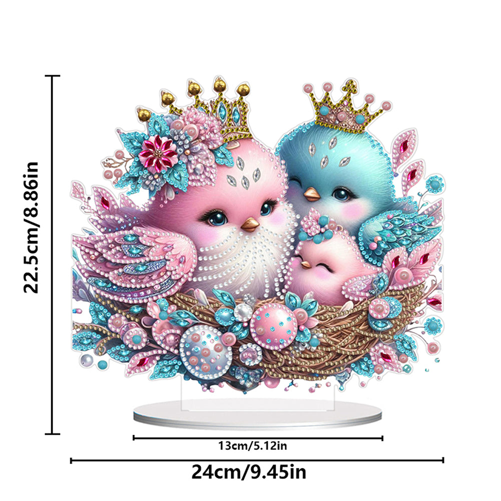 Double Side Special Shaped Cartoon Bird Diamond Painting Desktop Decorations