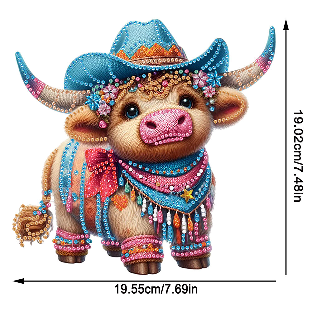 Acrylic Special Shaped Needle Western Cattle 5D DIY Diamond Art Tabletop Decor