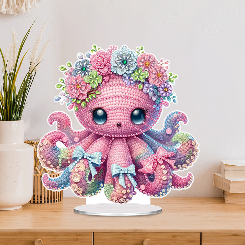 Acrylic Special Shaped Needle Octopus 5D DIY Diamond Art Tabletop Decorations