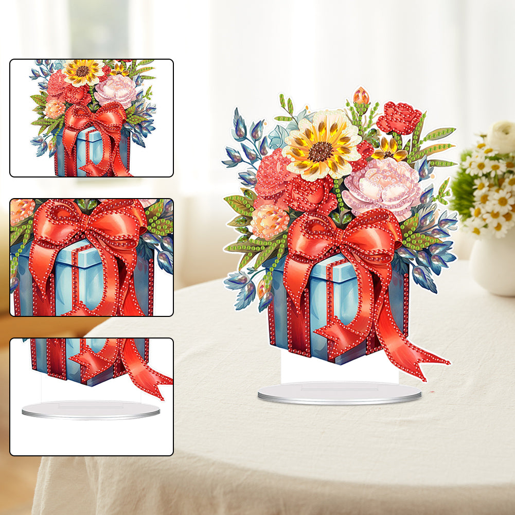 Acrylic Special Shaped Bouquet Gift Box Table Top Diamond Painting Ornament Kits