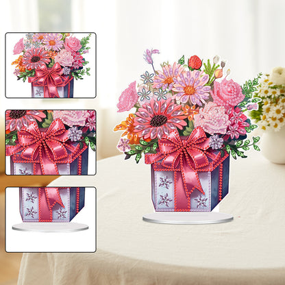 Acrylic Special Shaped Bouquet Gift Box Table Top Diamond Painting Ornament Kits