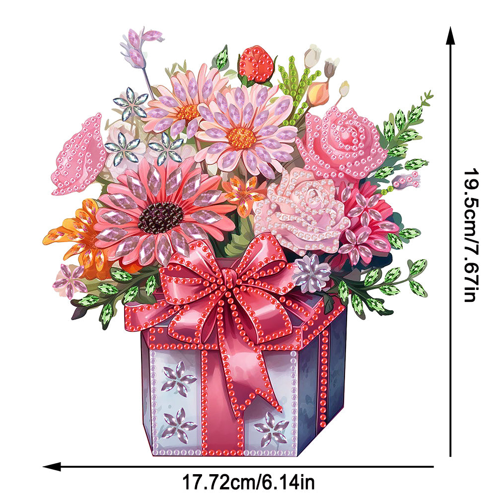 Acrylic Special Shaped Bouquet Gift Box Table Top Diamond Painting Ornament Kits