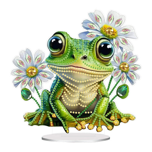 Acrylic Special Shaped Flower Frog 5D DIY Diamond Art Tabletop Decorations Kit