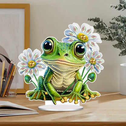 Acrylic Special Shaped Flower Frog 5D DIY Diamond Art Tabletop Decorations Kit