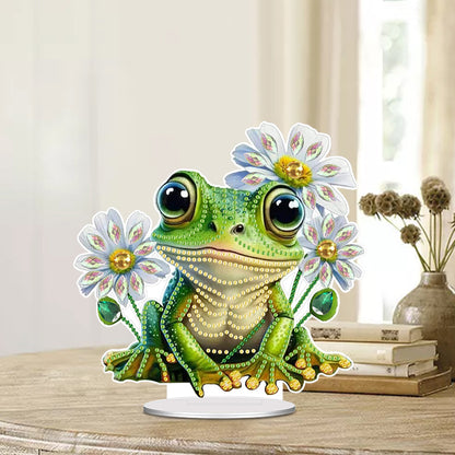 Acrylic Special Shaped Flower Frog 5D DIY Diamond Art Tabletop Decorations Kit