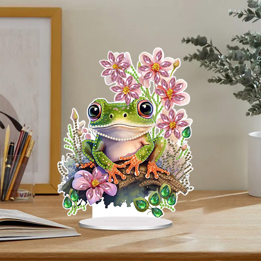 Acrylic Special Shaped Flower Frog 5D DIY Diamond Art Tabletop Decorations Kit