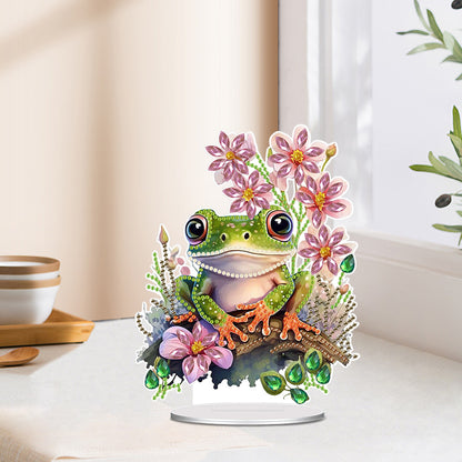 Acrylic Special Shaped Flower Frog 5D DIY Diamond Art Tabletop Decorations Kit