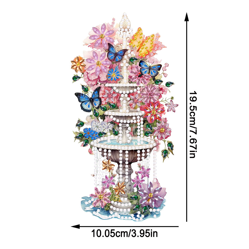 Acrylic Special Shaped Flower Fountain Table Top Diamond Painting Ornament Kits