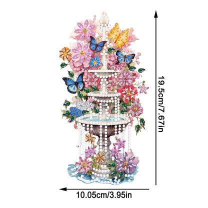 Acrylic Special Shaped Flower Fountain Table Top Diamond Painting Ornament Kits