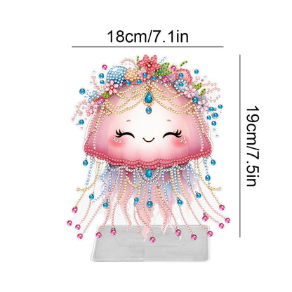 Marine Animal Special Shaped Diamond Painting Tabletop Ornaments Kit (Jellyfish)