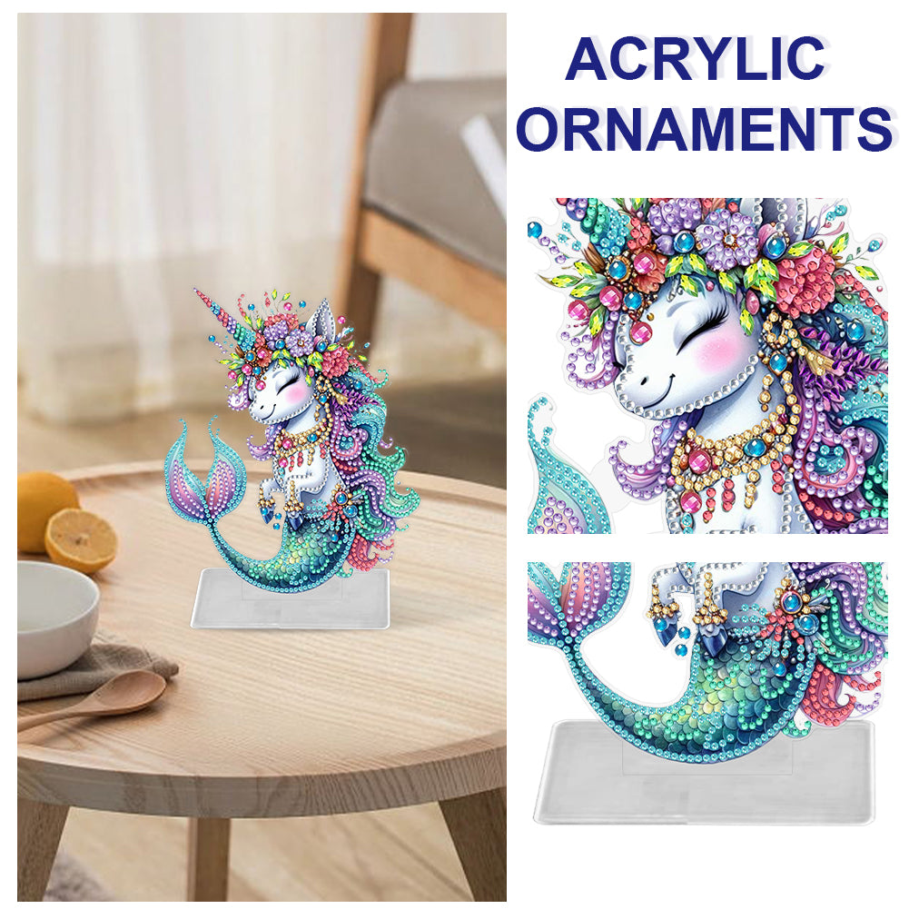 Marine Animal Special Shaped Diamond Painting Tabletop Ornaments Kit (Seahorse)