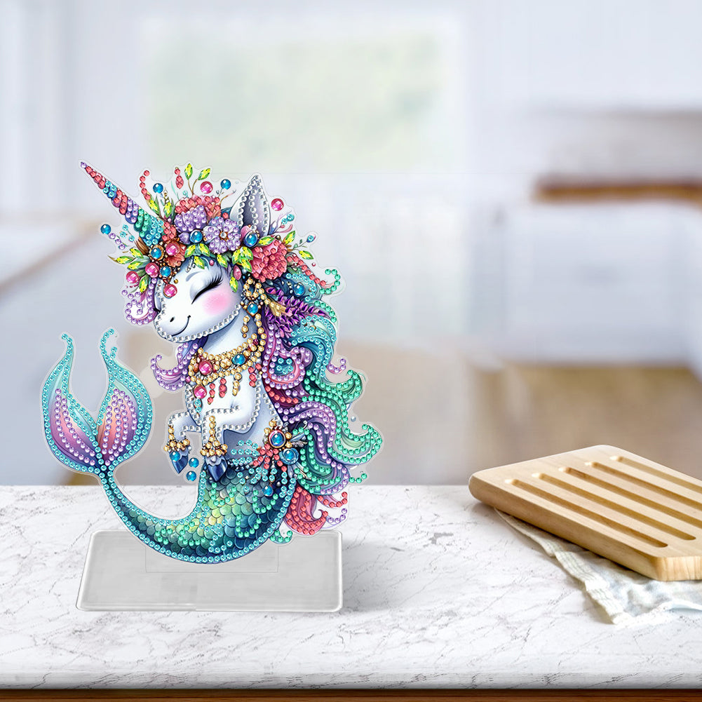 Marine Animal Special Shaped Diamond Painting Tabletop Ornaments Kit (Seahorse)