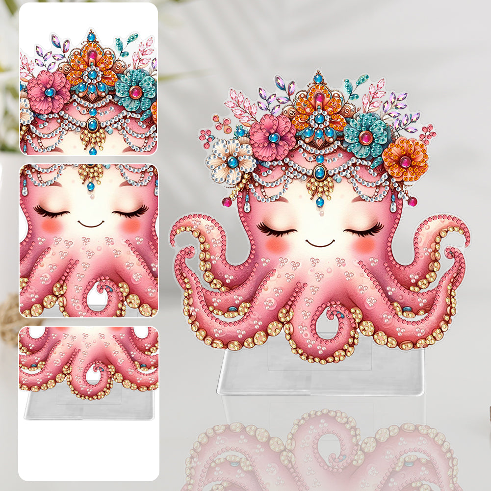 Marine Animal Special Shaped Diamond Painting Tabletop Ornaments Kit (Octopus)