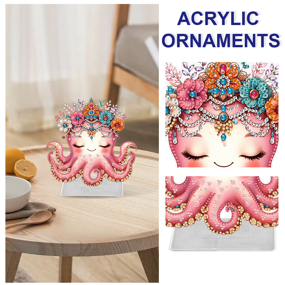 Marine Animal Special Shaped Diamond Painting Tabletop Ornaments Kit (Octopus)