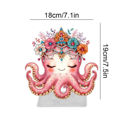 Marine Animal Special Shaped Diamond Painting Tabletop Ornaments Kit (Octopus)