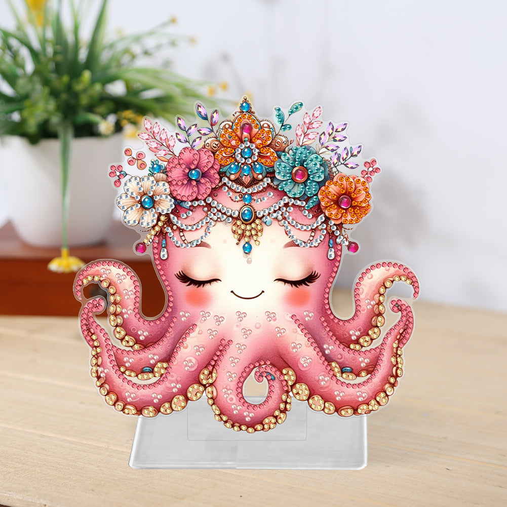 Marine Animal Special Shaped Diamond Painting Tabletop Ornaments Kit (Octopus)