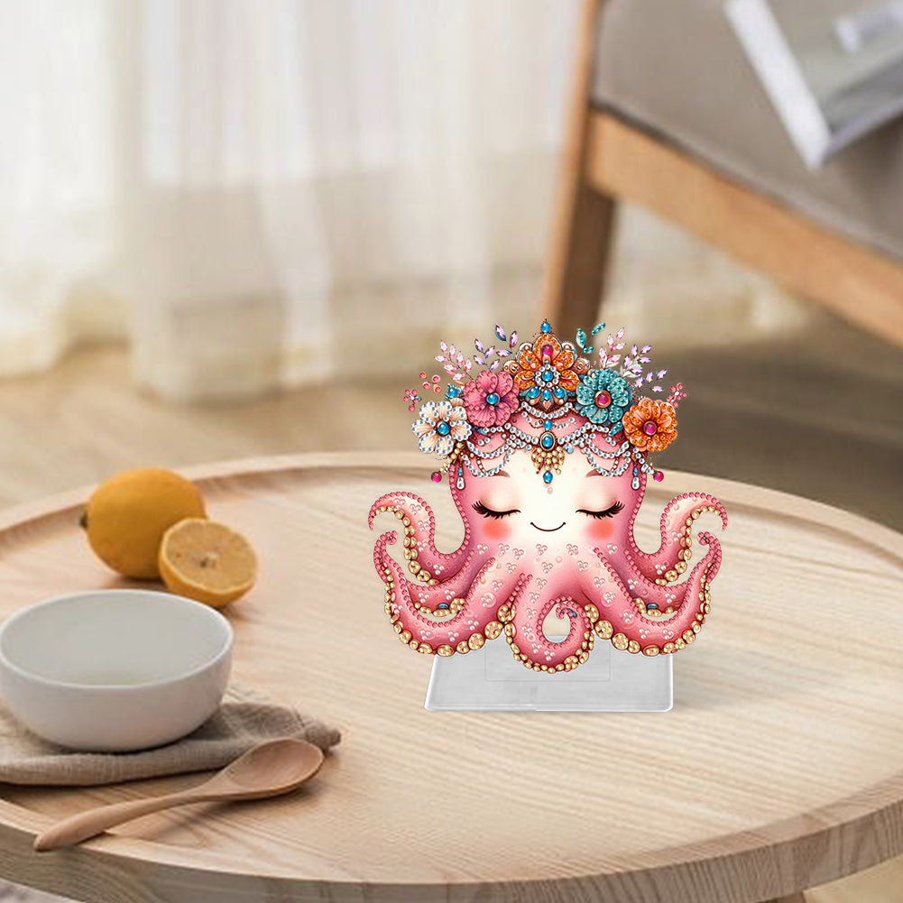 Marine Animal Special Shaped Diamond Painting Tabletop Ornaments Kit (Octopus)