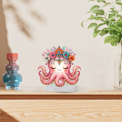 Marine Animal Special Shaped Diamond Painting Tabletop Ornaments Kit (Octopus)