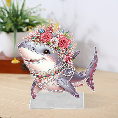 Marine Animal Special Shaped Diamond Painting Tabletop Ornaments Kit (Shark)