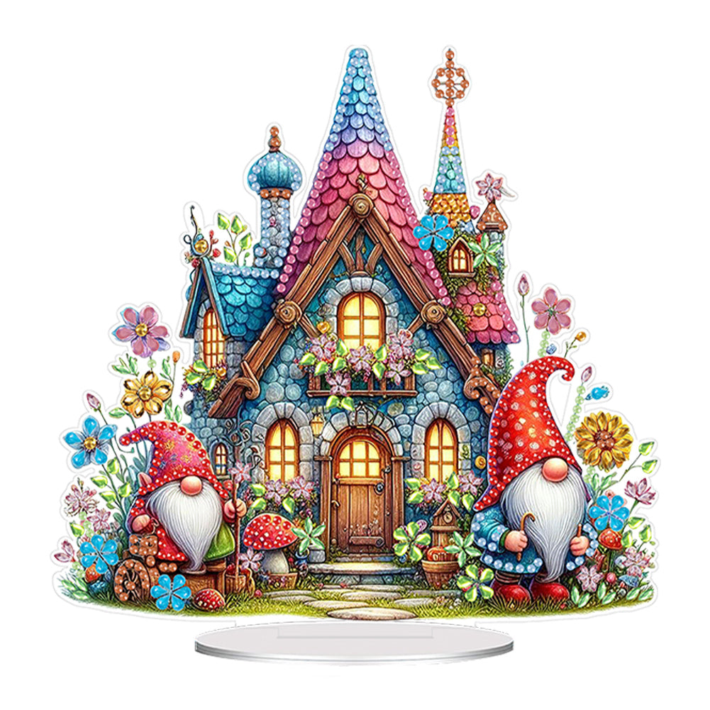 Acrylic Special Shaped Jungle Hut Diamond Painting Desktop Ornament for Beginner