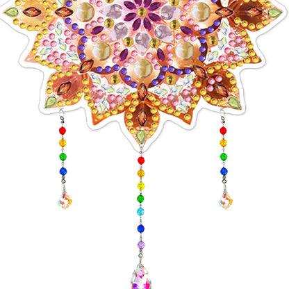 3Pcs Acrylic Double Sided Flower Animal Hanging Diamond Art Painting Suncatchers