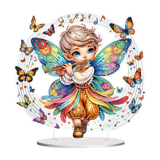 Acrylic Flute Butterfly Boy 5D DIY Diamond Art Diamond Painting Desktop Ornament