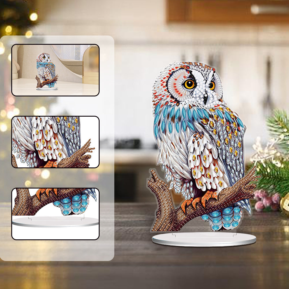 Acrylic Owl Table Top Diamond Painting Ornament Kits Bedroom Desk Decoration