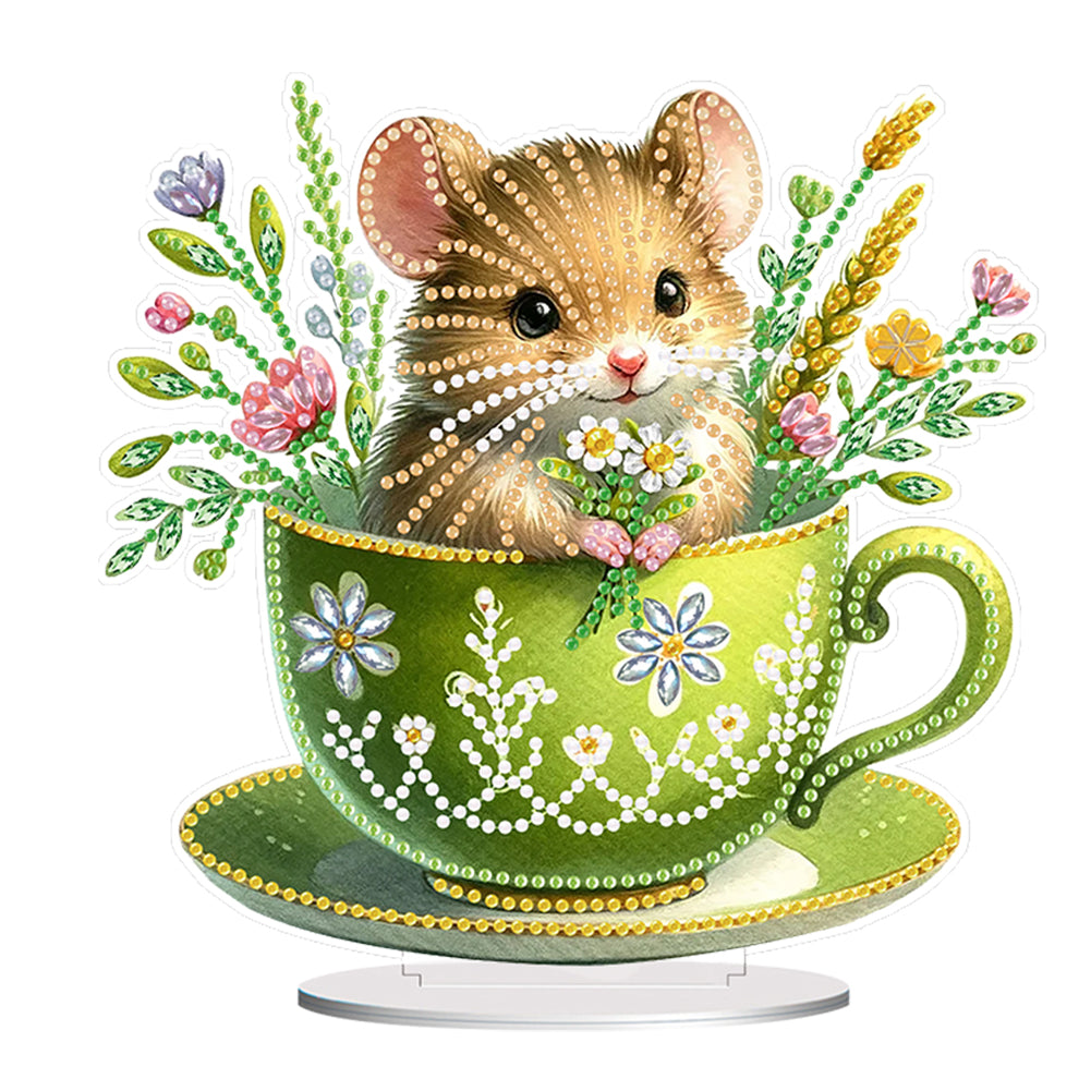 Acrylic Cup Mouse Table Top Diamond Painting Ornament Kits Bedroom Desk Decor