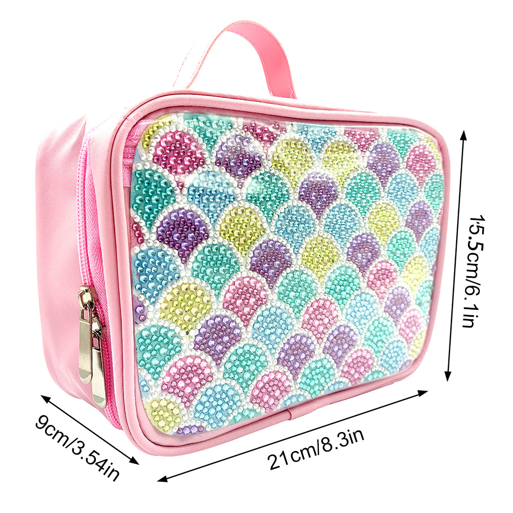 Shells Pattern 5D DIY Diamond Painting Makeup Bag Rhinestone Zipper Handbag