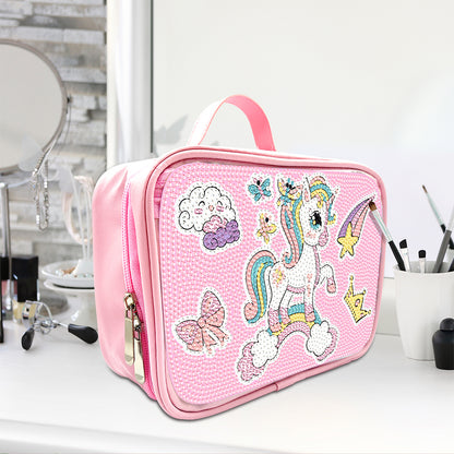 Cartoon 5D DIY Diamond Painting Makeup Bag Rhinestone Zipper Handbag Daily Purse