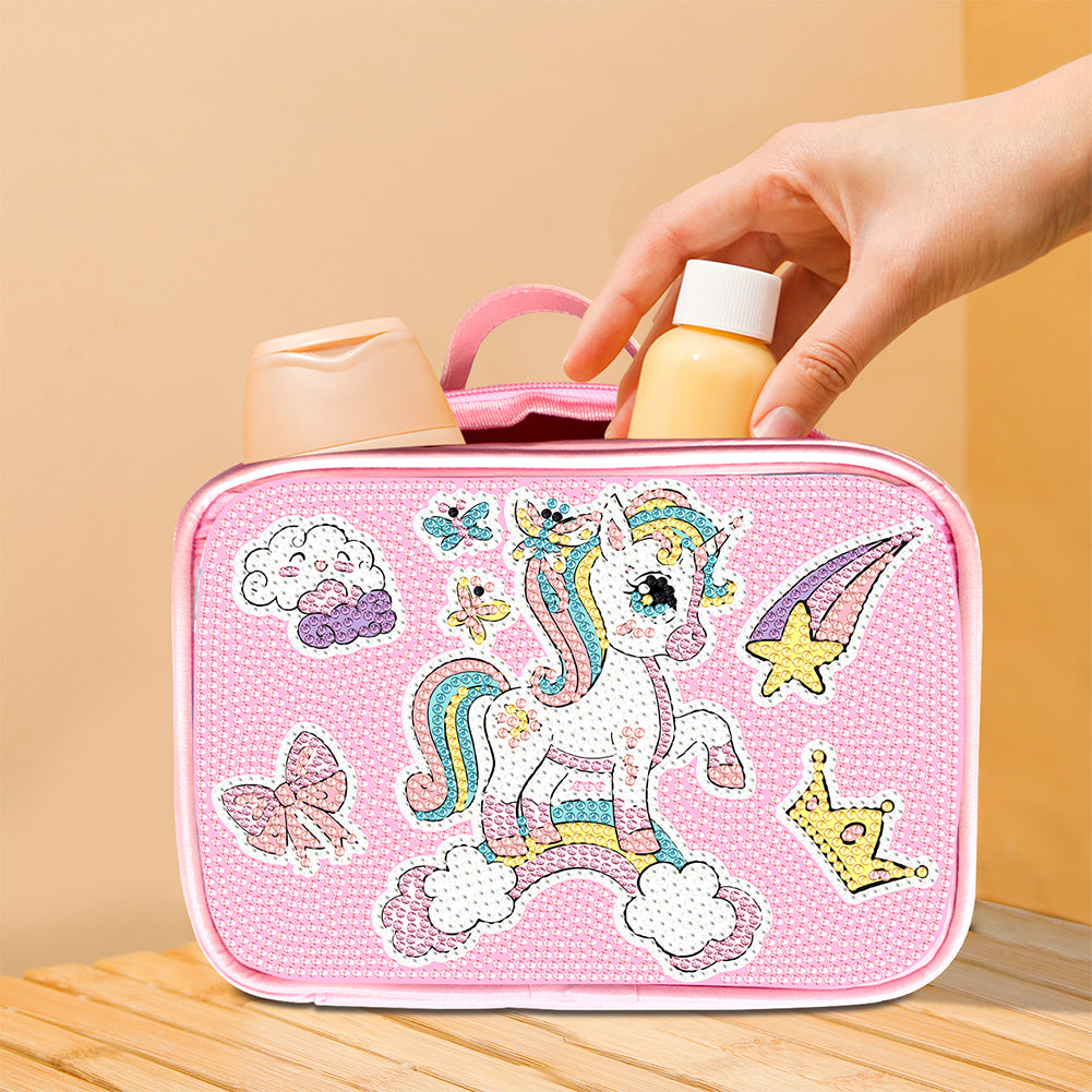 Cartoon 5D DIY Diamond Painting Makeup Bag Rhinestone Zipper Handbag Daily Purse