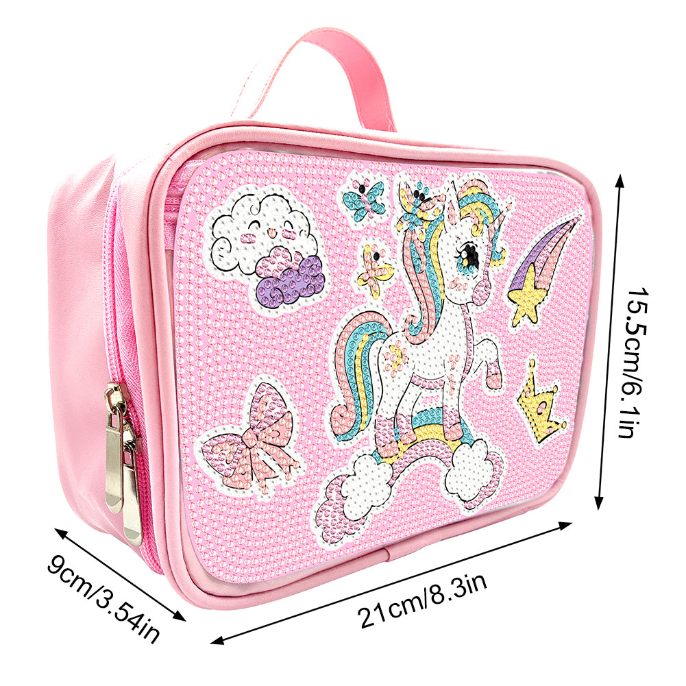 Cartoon 5D DIY Diamond Painting Makeup Bag Rhinestone Zipper Handbag Daily Purse