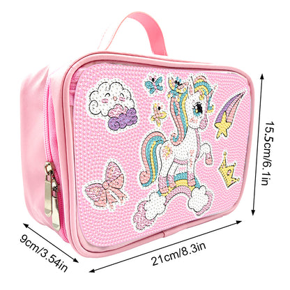 Cartoon 5D DIY Diamond Painting Makeup Bag Rhinestone Zipper Handbag Daily Purse