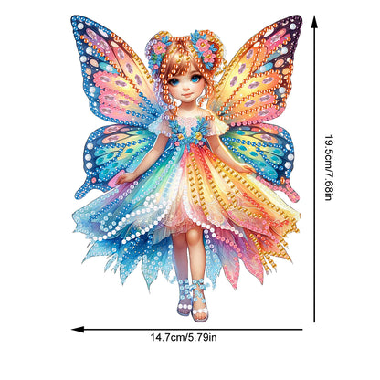 Acrylic Special Shaped Butterfly Elf Girl Diamond Painting Hanging Home Decor