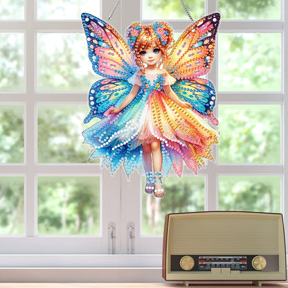 Acrylic Special Shaped Butterfly Elf Girl Diamond Painting Hanging Home Decor