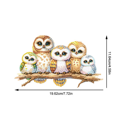 Acrylic Special Shaped Owl Family Hanging Diamond Art Kits Bedroom Decoration
