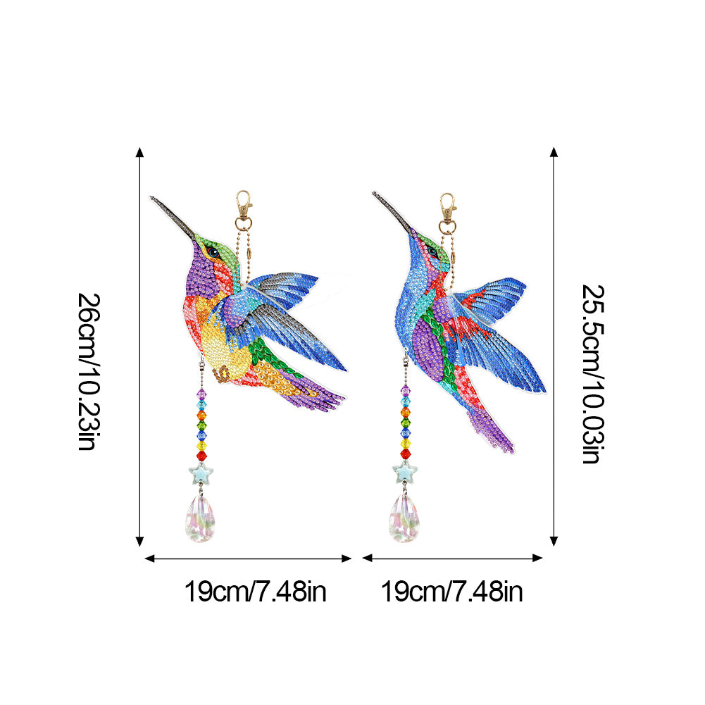 Suncatcher Hummingbird Diamond Painting Hanging Sign Double Sided (SMDZ302)