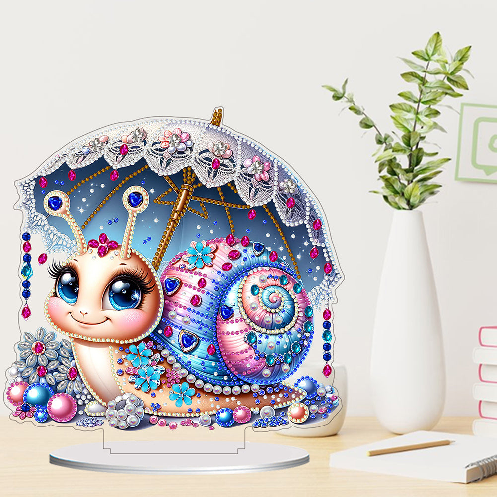 PVC Round Special Shaped Umbrella Snail Diamond Painting Desktop Decorations