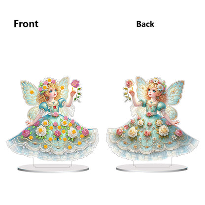 PVC Round Special Shaped Butterfly Fairy Diamond Painting Desktop Decorations