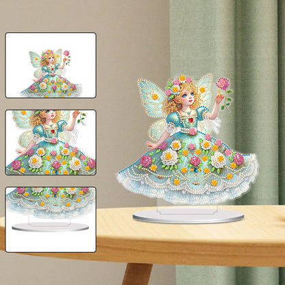 PVC Round Special Shaped Butterfly Fairy Diamond Painting Desktop Decorations