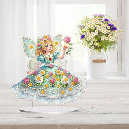 PVC Round Special Shaped Butterfly Fairy Diamond Painting Desktop Decorations