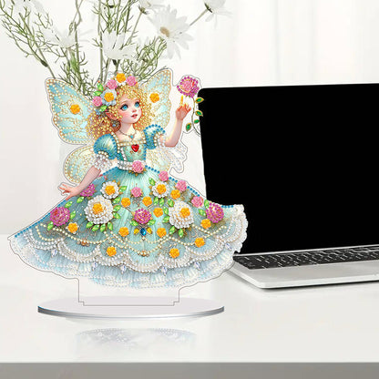 PVC Round Special Shaped Butterfly Fairy Diamond Painting Desktop Decorations