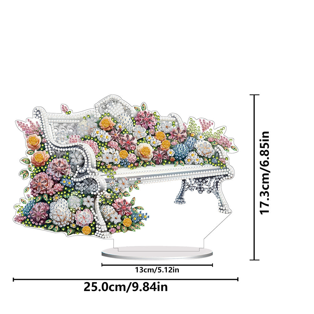 PVC Round Special Shaped Flower Bench DIY Diamond Painting Desktop Decorations