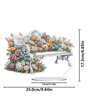 PVC Round Special Shaped Flower Bench DIY Diamond Painting Desktop Decorations