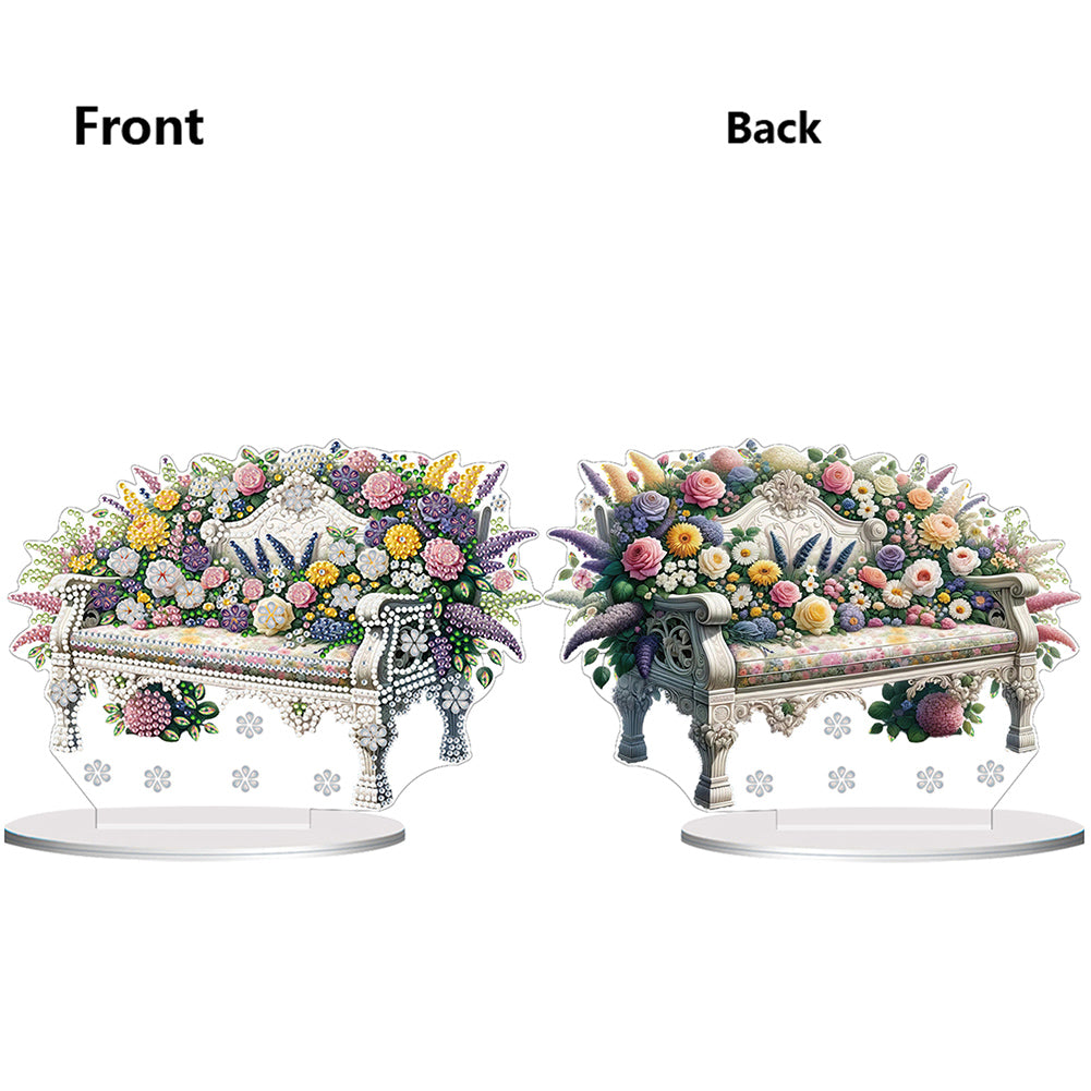 PVC Round Special Shaped Flower Bench DIY Diamond Painting Desktop Decorations