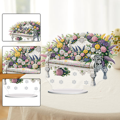 PVC Round Special Shaped Flower Bench DIY Diamond Painting Desktop Decorations