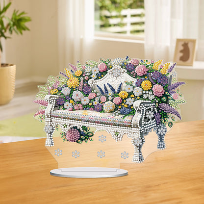 PVC Round Special Shaped Flower Bench DIY Diamond Painting Desktop Decorations