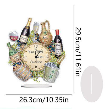 Acrylic Special Shaped Ice Bucket Wine 5D Diamond Painting Clock Art Craft